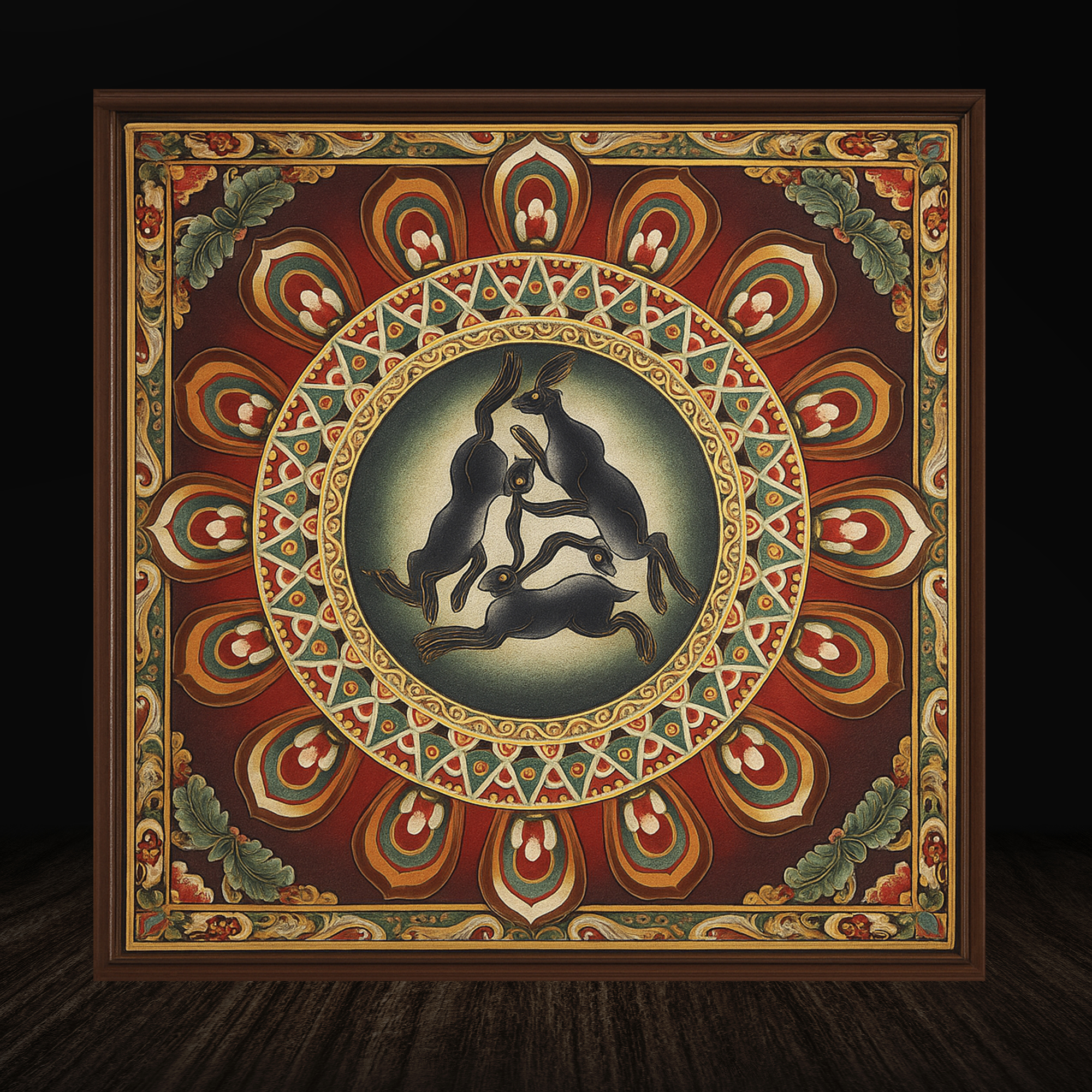 Plain dark black wall with wooden plank product background